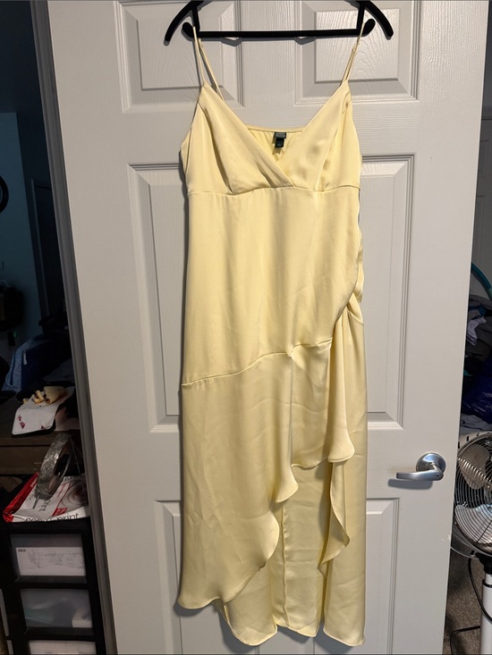wild fable Dresses & Skirts - wild fable Pale Yellow Ruffle Slip Midi Dress, (SOLD)